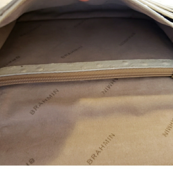 Brahmin ostrich leather pebbled crossbody - Picture 5 of 6